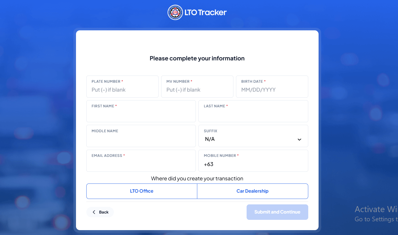 LTO Plate Number Tracker Online