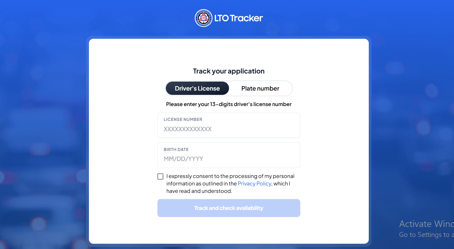 LTO Plate Number Tracker Online