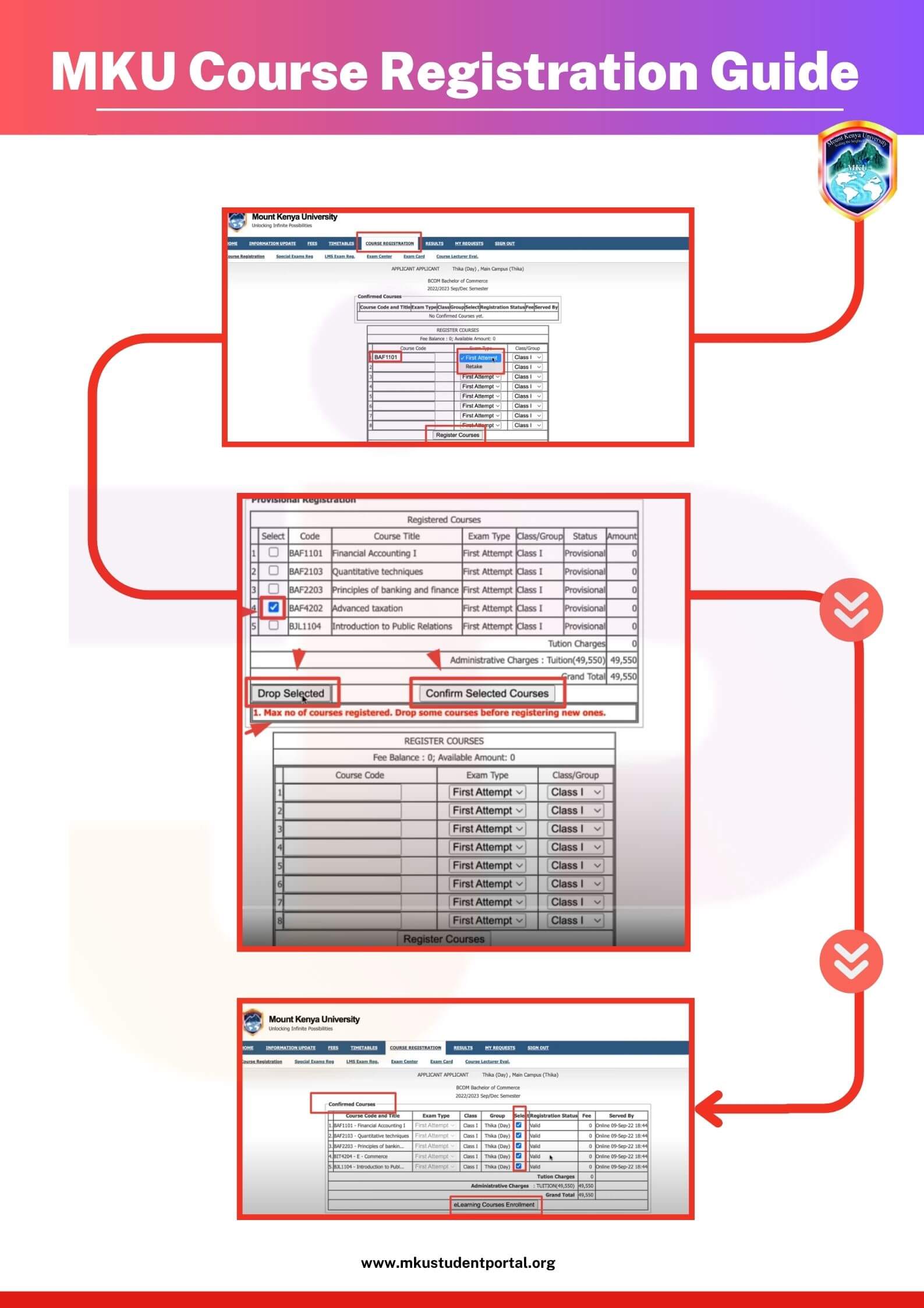 MKU Student Portal Course Registration Guide 2026